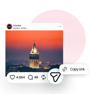 Copiez le lien de la publication Instagram pour le concours